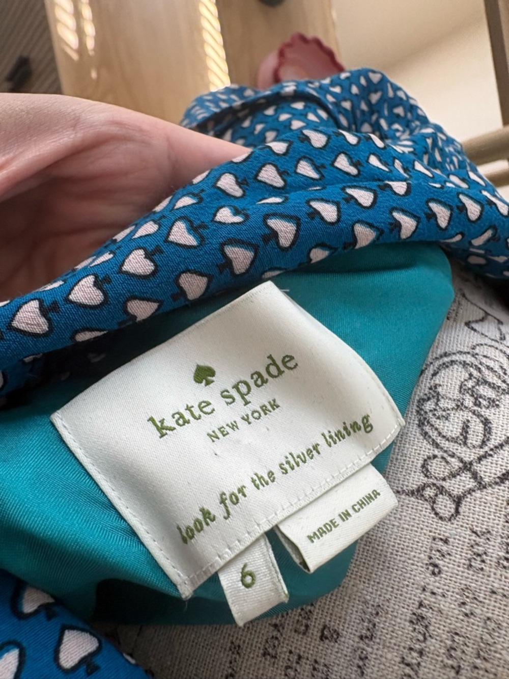 Kate Spade Teal Polka Dot Shirt Dress - Women's Classic Collared Dress - Picture 3 of 3